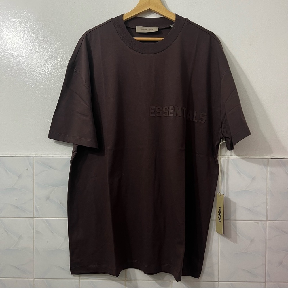 Fear of God Essentials L Plum Oversized Short Sleeve Shirt Streetwear Skater